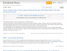 Tablet Screenshot of dividend-news.com